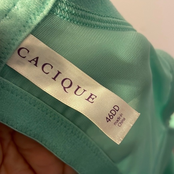 Cacique Solid Aquamarine Full Coverage Bra size 46DD - Picture 3 of 14